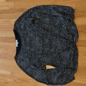 Loft Mixed Media Twist front blouse S